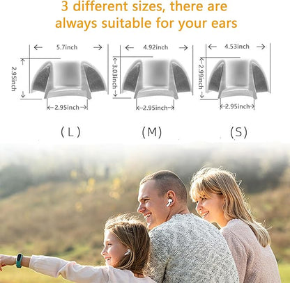 Airpod Pro Ear Tip Memory Foam & Silicone Hybrid Ear Tips, Perfect Noise Reduction, Stays in Your Ears, Ultra-Comfort, Anti-Slip Eartips, Fit in The Charging Case (Grey, Medium)