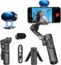 XE AI Version,Gimbal Stabilizer for Smartphone,NO APP AI Tracking, Gesture Control,360°Inception Gimbal with TikTok YouTube,3-Axis Foldable Handheld Tripod for iPhone& Android,Black