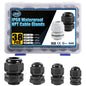 XHF 5 Pcs 3/4" IP68 Strain Relief Nylon Cord Grip NPT Cable Glands Adjustable UL Listed and RoHS Compliant (Black)