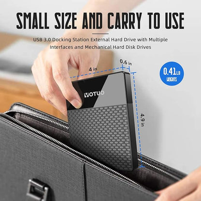 2TB Docking Station External Hard Drive Storage, USB-C Hub + HDD 7-in-1, USB 3.0, SD/TF Card, HDD for Windows, Mac, Android, TV, Phone, Laptop, Desktop, PC
