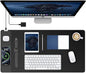 TopMade Mouse Pad with 15W Fast Wireless Charging, 31.5"x15.75" XXL Large Gaming Mousepad, Waterproof Desk Pad, Computer Desk Mat, Black(Includes 20W PD Power Adapter & 6.56ft Woven Cable)