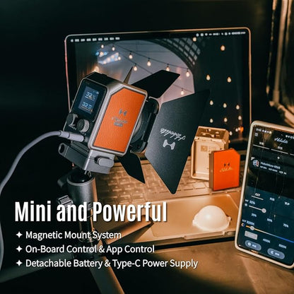 Harlowe Micro Portable Led Light for Camera 8W Bi-Color 2700K-6500K CRI/TLCI 96+ Small Camera Lighting Kit Mini Cube Fill Light for Photography and Video Recording Micro Standard Kit