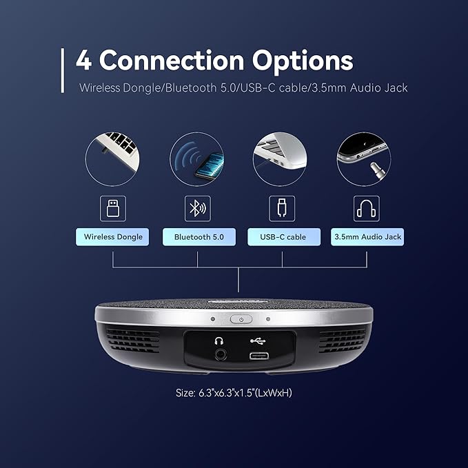 TONGVEO 4K Conference Room Camera System with Gesture Control, AI Auto-Tracking PTZ Camera 5X Digital Zoom with Speakerphone Set 120° Wide-Angle USB3.0 for Remote Meetings Zoom Teams OBS and More