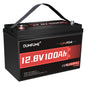 Dumfume 12V 100Ah LiFePO4 Lithium Battery Built-in 100A BMS, Group 31 Rechargeable Battery 6000+ Cycles 1280Wh Perfect for RVs MotorHomes, Camper, Solar System, and Off-Grid