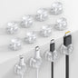 12Pack Cord Organizer [1s Lock] Spring Cable Holder Clips - Lamicall Desk Cord Management Clips, [Smooth Adjustable] Phone Charger Cable, Adhesive Wire Keeper for Nightstand Wall Car Office