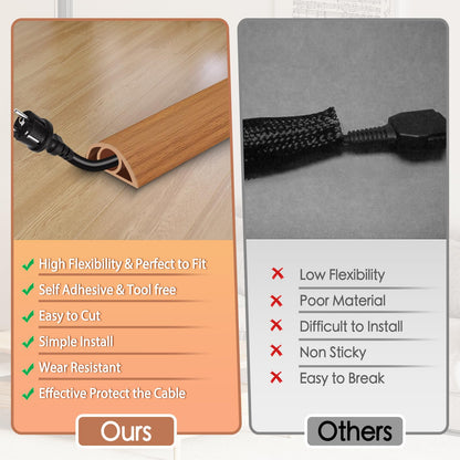 EYAYEN Floor Cord Cover for Wires on Floor Self Adhesive Cord Hider