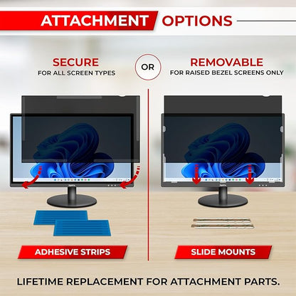 24 Inch 16:9 Computer Privacy Screen Filter for Monitor - Privacy Shield and Anti-Glare Protector