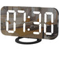 SZELAM Digital Clock Large Display, LED Alarm Electric Clocks Mirror Surface for Makeup with Diming Mode, 3 Levels Brightness, Dual USB Ports Modern Decoration for Home Bedroom Decor-Black