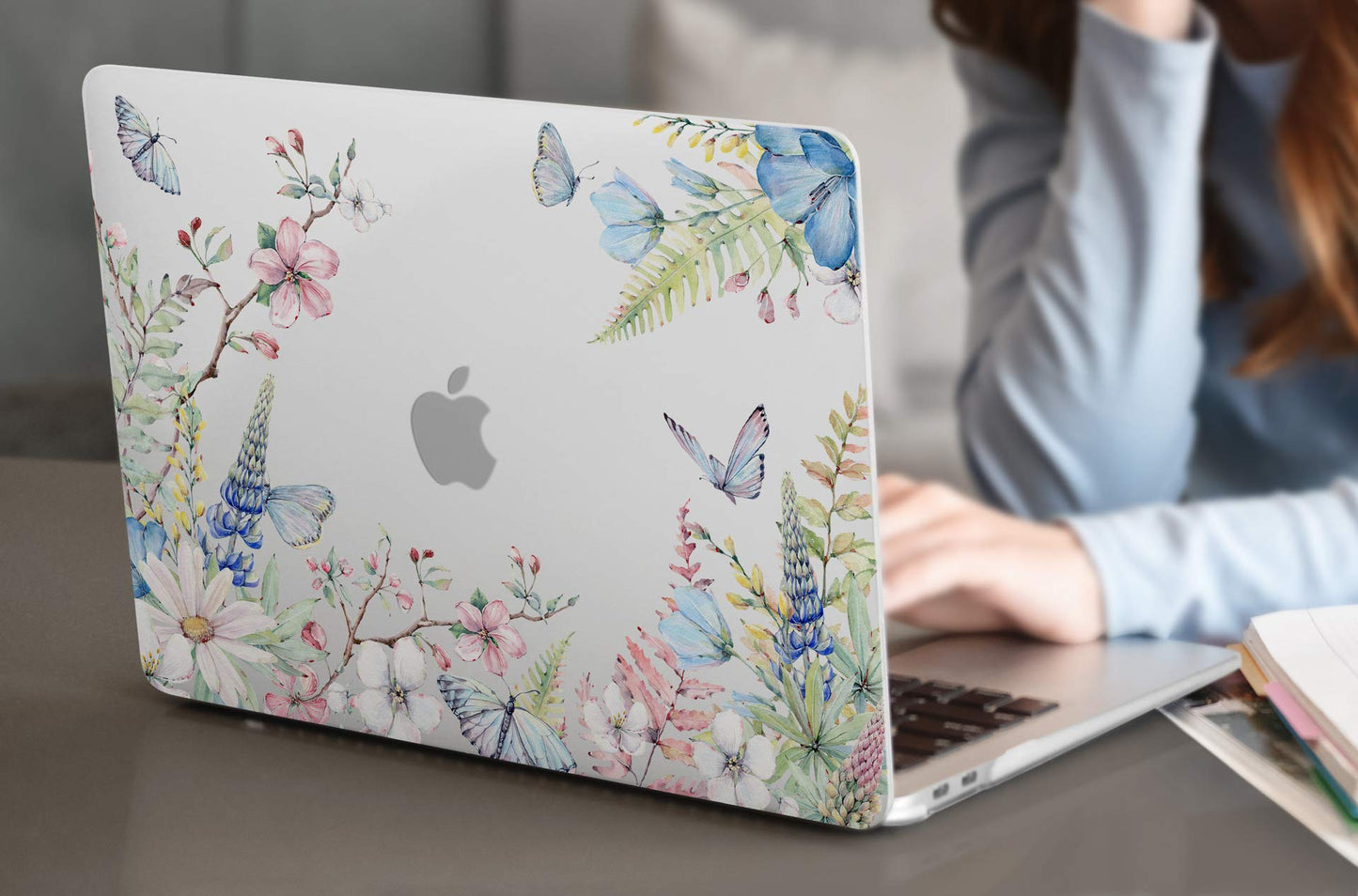 Batianda LumiArt Case for MacBook Air 13 inch 2018-2020, Elegant Flowers