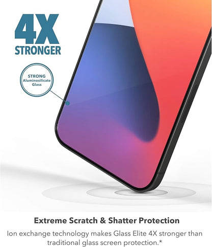 ZAGG InvisibleShield Glass Elite VisionGuard+ Anti-Microbial Screen Protector - for iPhone 12 Pro Max - Impact Protection, Scratch Resistant, Fingerprint Resistant, Smudge Resistant, Oil Resistant, clear (200106675)