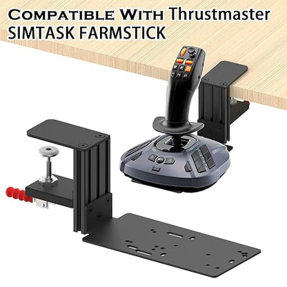 Flight Sim Game Joystick Desk Mount,Hotas Mount - Compatible with Thrustmaster T. Flight Hotas One/4/X,Sol-R2/Sol-R1,SimTask Farmstick,WINWING URSA MINOR Series,G Extreme 3D Pro,Turtle Beach VelocityOne Flightstick and PXN 2113 PRO