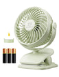Shinebella AA Battery Powered Clip on Fan with 4-Speed, 5’’ Small Desk Fan with Aroma Function, USB Powered, 360°Rotation, Ultra Quiet, for Golf Cart, Stroller, Bedroom,Car(Batteries Not Included)