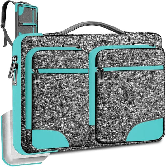 Hseok Laptop Case 15 15.6 16 inch Sleeve with Handle and Hidden Strap,Compatible with MacBook Pro 15.4 16, 360° Protective PC Briefcase with 4 Pockets for Laptop Accessory,Easy to Carrying,Sapphire