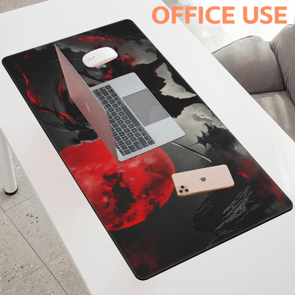 NIYLYNSYN Mouse Pad Large Anime Samurai Non-Slip Gaming Desk Mat with Stitched Edge Laptop Keyboard Desk Pad for Work Home Gaming (35.4 x 15.7 Inches)