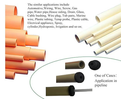 30 pcs 1/4" Drill Hole，1/8" ID Black Silicone Top hat Rubber Grommets for Wiring，Automotive，Firewall，Hole Plug，Desk，Screw，Water and Gas Pipe，Drain，House Siding，Cable Bushing，Glass，Wire Plug