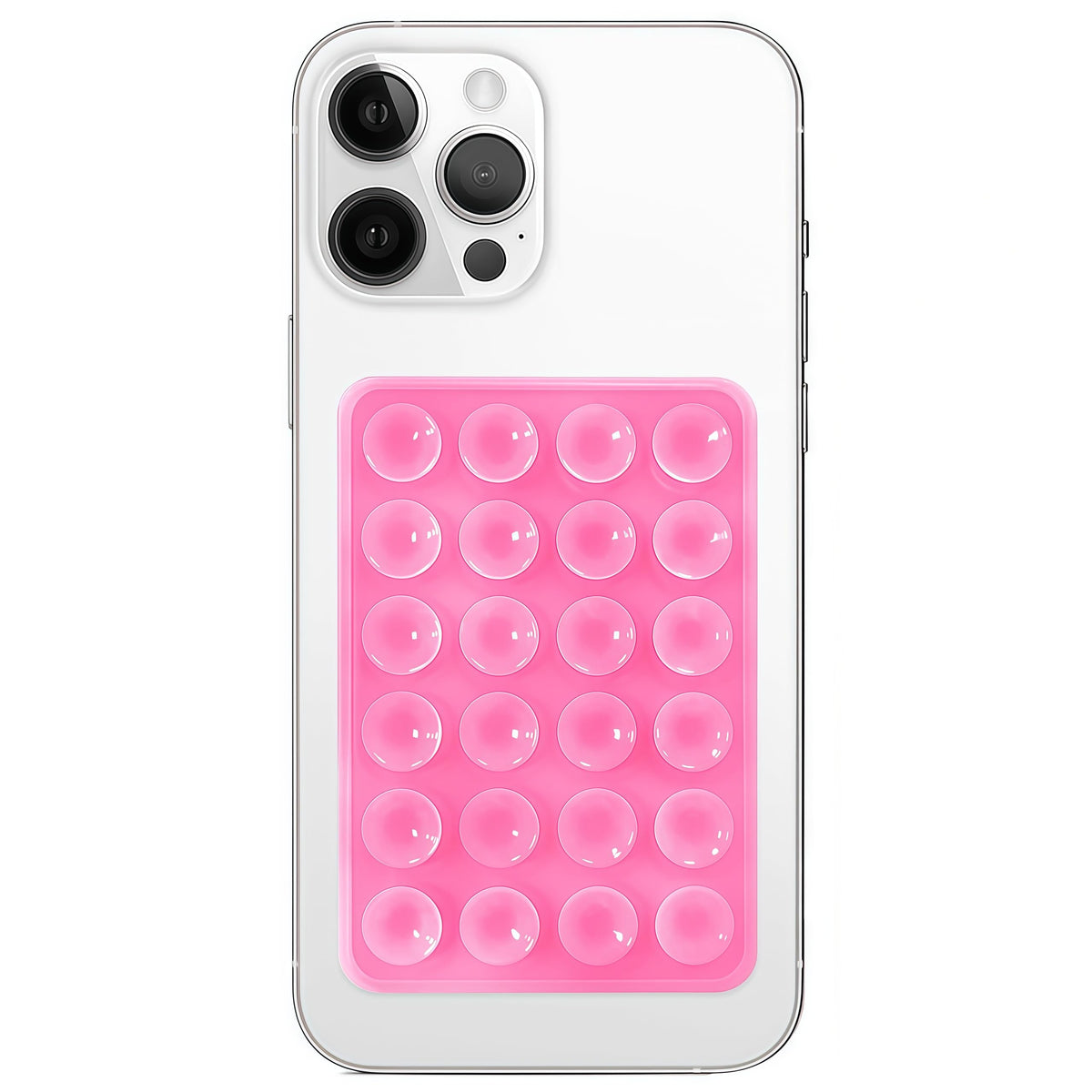 Anteel Silicone Suction Phone Case Mount, Non Slip Sticky Phone Grip for Cellphone, Silicon Adhesive Suction Cup Phone Mount, Strong Grip Holder for Selfies and Videos (Light Pink)