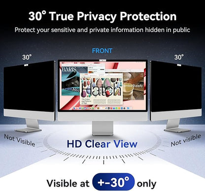 Privacy Screen for iMac 24 Inch 2021-2024 Destop Computer Monitor, Anti Glare Blue Light Filter Shield, Upgraded Anti Spy iMac Privacy Protector