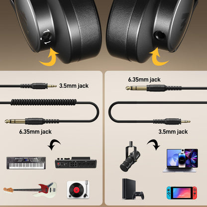 MAONO MH700 Wired Studio Headphone for Podcast Recording DJ Mixing Monitor