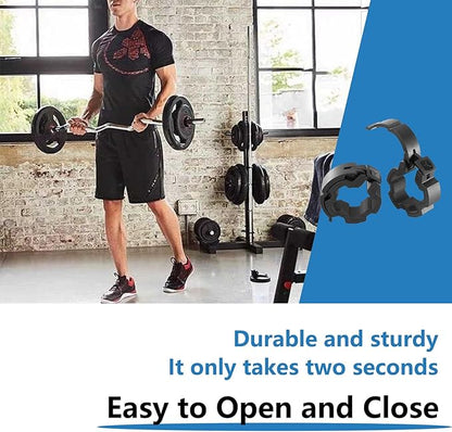 Barbell Clamps 28mm, Barbell Clips, Quick-Release Safety Weight Clips for Bars, Pair of Locking Clips for Workout Weightlifting Fitness Training (Black, 1.1Inches)