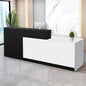 Reception Desk with Counter Modern Checkout Counter with Lockable Drawer Keyboard Tray Receptionist Desk for Office Salon Reception Table D Right 63inch/160cm