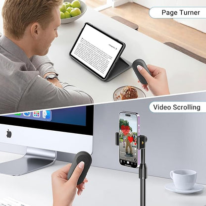 Wireless Camera Remote Control with Zoom for iPhone & Android, Versatile Shutter with Front/Rear Camera Switch for Photo & Video, Smartphone Remote Clicker for TikTok