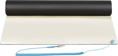 StarTech.com Anti Static Mat, ESD Mat for Electronics Repair, Anti Static Table/Desk Mat w/Detachable Grounding Wire, ANSI/ESD S 4.1, Flexible Thermoplastic Work Pad, 11x18in, TAA