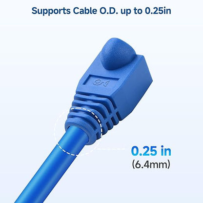 Cable Matters 100-Pack Cat6 / Cat5e RJ45 Strain Relief Boots, RJ45 Boot, Cat 6 Ethernet Boots, Multicolored, Fits 6.5mm (0.25in) Ethernet Cables