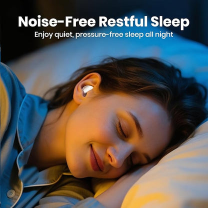 Ear Plugs for Sleeping Noise Cancelling, 45dB Reusable Silicone Ear Plugs for Concert, 8 Tips Earplugs for Noise Reduction, Hearing Protection Earplugs for Sleep, Concert, Snoring, Work, White