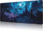 Mouse Pad Large Gothic Graveyard Non-Slip Game Desk Mat with Stitched Edge Laptop Keyboard Desk Pad for Work Home Gaming (35.4 x 15.7 Inches)