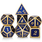 DNDND Metal Dice Set D&D, 7 die Metallic Polyhedral Dice Set with Gift Metal Box and Gold Number for DND Dungeons and Dragons Role Playing Games (Black and Gold)
