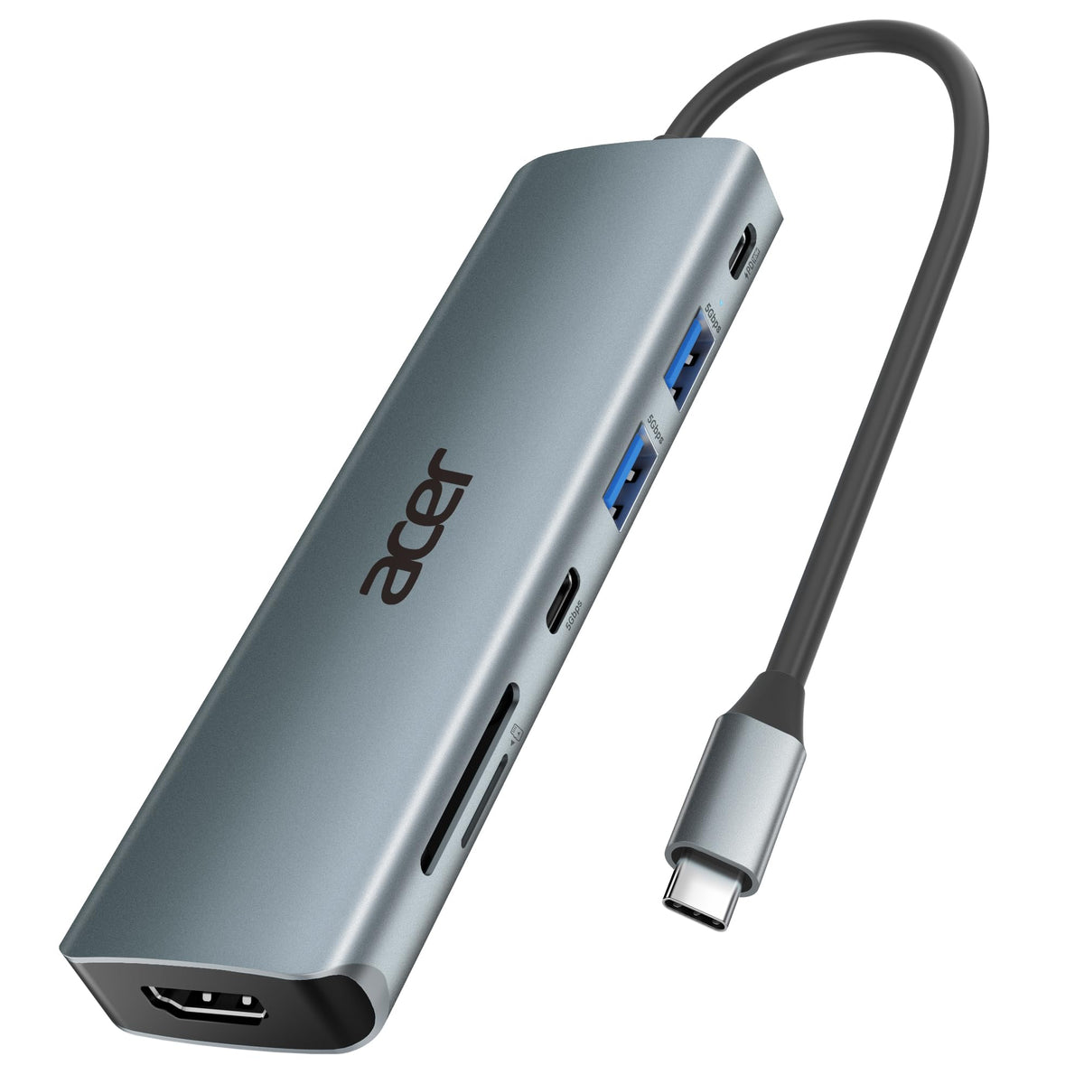 Acer USB C Hub, 7 in 1 Multi-Port Adapter for Laptop/Mac Type C Devices
