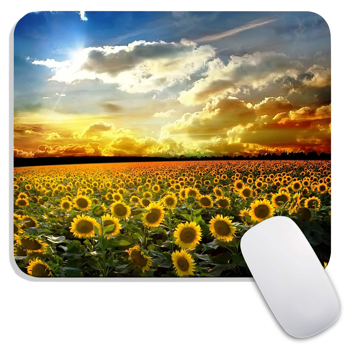 Armanza Square Mouse Pad Apricot Flower, Personalized Premium-Textured Custom Mouse Mat Design, Washable Mousepad Cloth, Non-Slip Rubber Base Computer Mouse Pads for Wireless Mouse