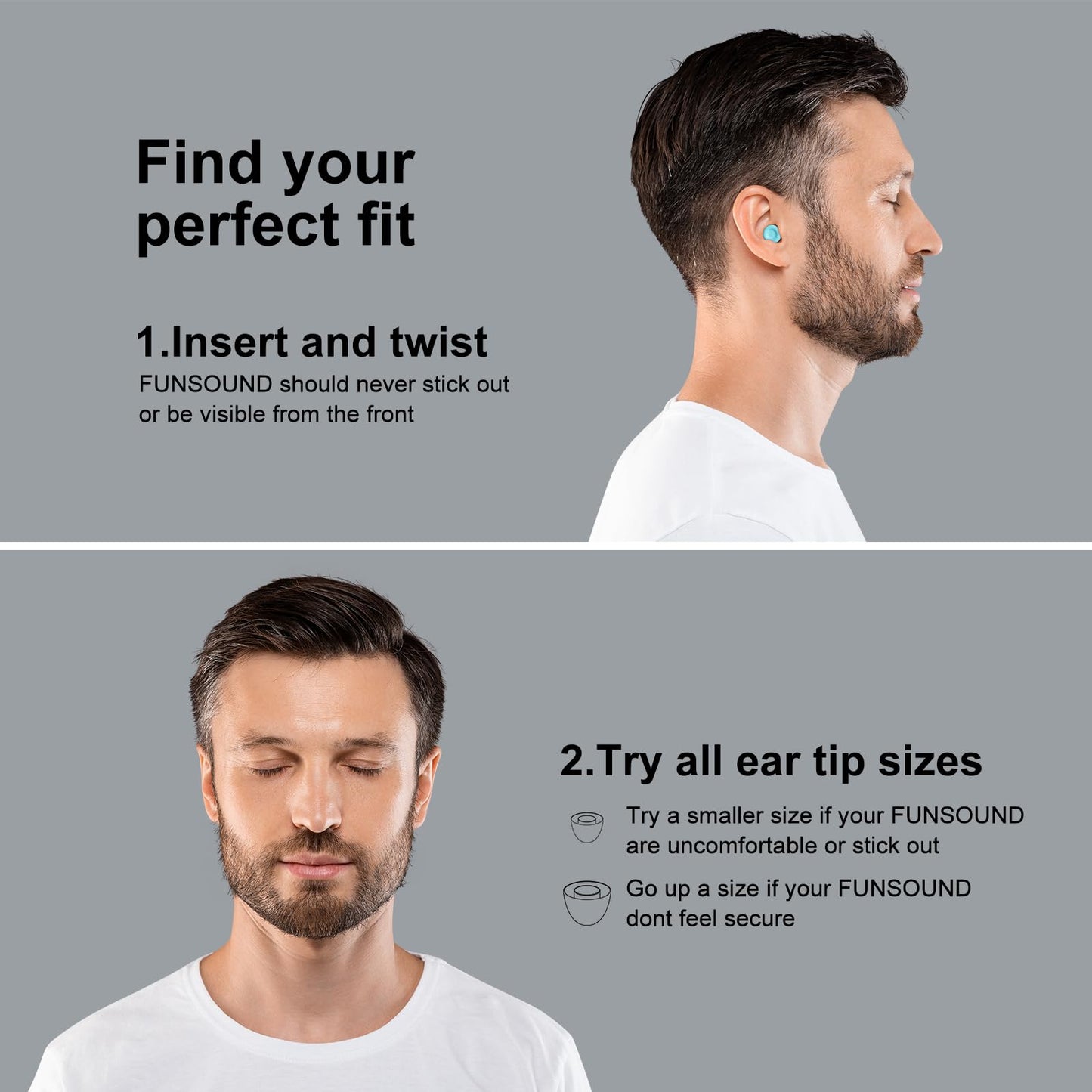 Ear Plugs for Sleeping Noise Reduction Reuseable, Concerts, Focus, Travel, Work, High Fidelity – 7 Pairs Eartips – Flexible Soft – Touch – NRR of 24 and 27 dB Noise Cancelling (Blue)