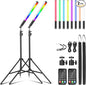 2 Pack RGB LED Video Light Wand Stick, LUXCEO Photography Studio Lighting Kits with 29" to 81" Tripod & Remote Control, Dimmable Photography Light Wand 36 Colors 3000K-6000K