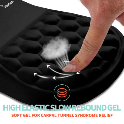 Kuosgm Ergonomic Mouse Pad Wrist Support with Memory Foam Massage Bulge, Carpal Tunnel Pain Relief Mousepad Wrist Rest for Mouse(12x8 inch, I Am Fine)