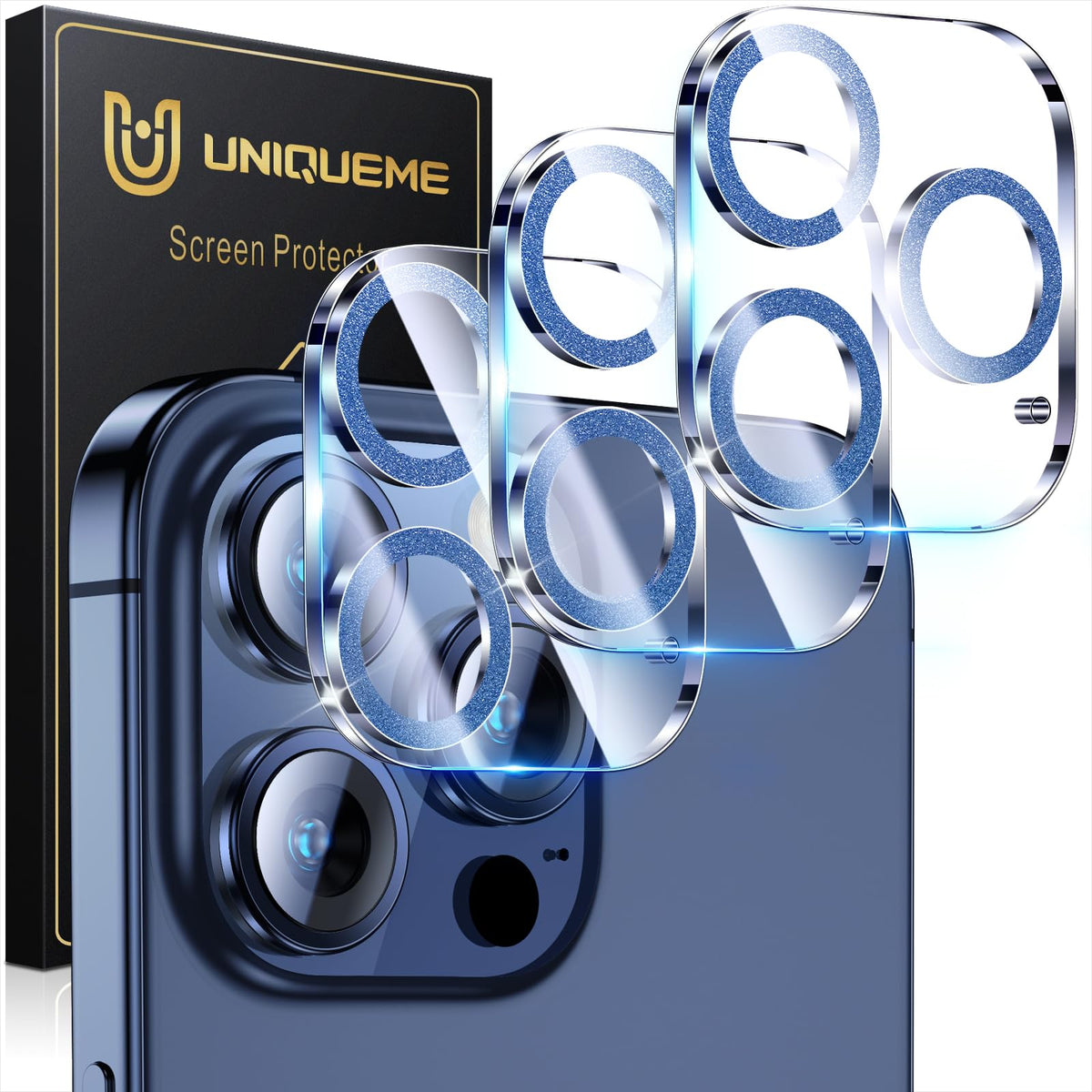 UniqueMe for iPhone 13 6.1"/13 Mini 5.4" Camera Lens Protector-Black Circle