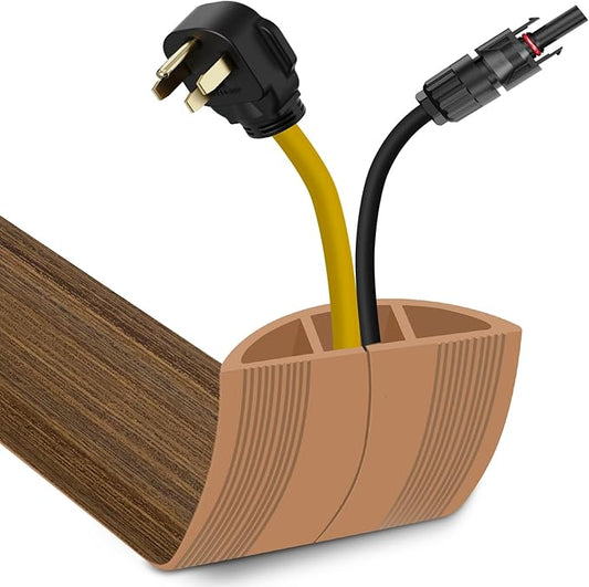 Floor Cord Cover 10FT Cord Covers for Wires on Floor Protect Wires & Prevent Trip Hazards, Easy to Cut for Home, Office, School, Concerts, Cavity W0.6in x H0.32in