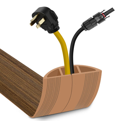 JAHOMFAI Floor Cord Cover 10FT Cord Covers for Wires on Floor Protect Wires & Prevent Trip Hazards, Easy to Cut for Home, Office, School, Concerts, Cavity W0.6in x H0.32in