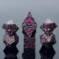 Purple Black Nickel Finish Heavy Metal DND Dice Set (Warlock) with A Metal Box, Sharp Edge Zinc Alloy D&D Accessories, D4-D20, Designed for Dungeons & Dragons Master, RPG Player, Starter