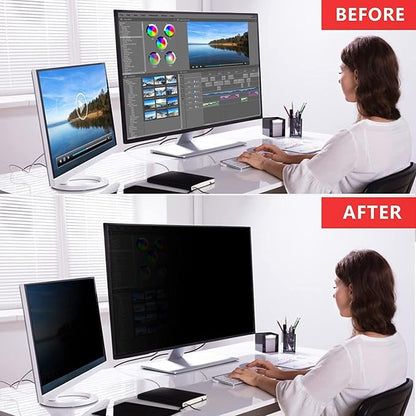 [2 Pack] 27 Inch Computer Privacy Screen Filter for 16:9 Aspect Ratio, Eye Protection, Anti-Glare, Anti-Blue Light Computer Monitor Privacy Filter, Removable Anti-Scratch 27in Protector Film