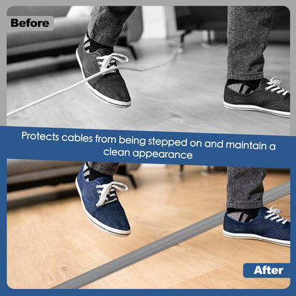 EYAYEN Floor Cord Cover for Wires on Floor Self Adhesive Cord Hider