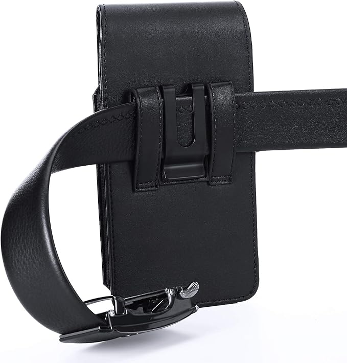 Mopaclle Cell Phone Holster with Belt Clip and Loop,Phone Belt Holder Compatible iPhone 17 Pro Max/Air,iPhone 16 Pro Max, 15, 14 Pro Max, Galaxy S25 Plus, S24 Plus, S23 Plus – Fits with Case On