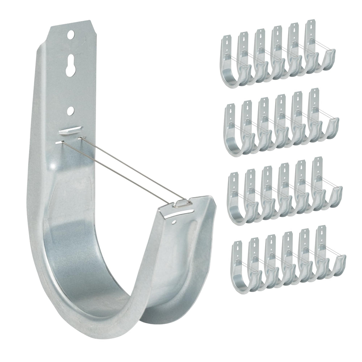 ICC 4-Inch Ceiling J Hook Cable Management Hook, Retainer Clip, 25-Pack