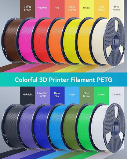 SUNLU Large Spool 5KG PETG Filament, 3D Printer Filament PETG 1.75mm, Less Stringing Good Layer Adhesion High Toughness, Big Roll Filament, 5kg Spool(11 lbs), Red
