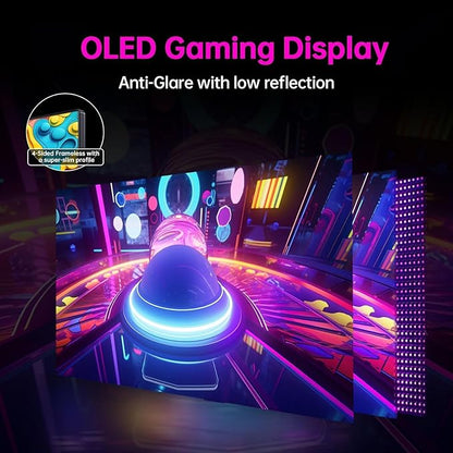 KTC 27 OLED Monitor - 1440p 240hz Monitor 0.03ms GTG, Type-C 65W, Built-in Speakers, 1.5M:1 Contrast Ratio, 136% sRGB, DisplayPort1.4, HDMI2.0,USB-C 3.0, Vesa, PC Moniter for Gaming Movie Office