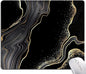 Mouse Pad Marble, Cute Personalized Mouse Pads with Design, Square Washable Cloth Mouse Mat, Gaming Office Home Non-Slip Rubber Base Computer Mousepad, Black Gold Marble