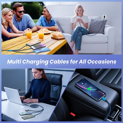 Multi Charging Cable(3Pack 4FT), 3 in 1 Charging Cable for Multiple Devices