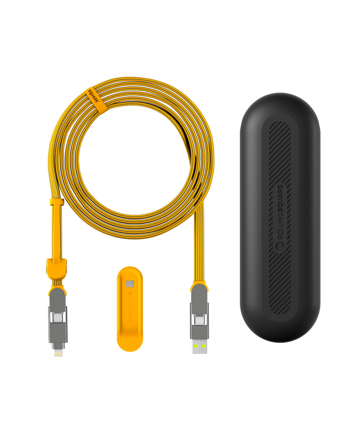Rolling Square, inCharge XL, 6-in-1 Multi Charging Cable, 100W Ultra-Fast Charging Power, 10 Ft/3m, Urban Black