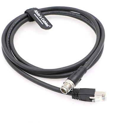 Alvin's Cables Ethernet Cable in-Sight 8200 and 8400 Series CCB-84901-2001-02 M12 X-Coded to RJ45 Industrial Camera Shielded Cord IP67 Waterproof 6.5ft/2M