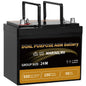 Weize Dual Purpose AGM Battery BCI Group 24M, Starter & Deep Cycle 150RC 550CCA 12V 90AH Sealed Marine & RV Battery